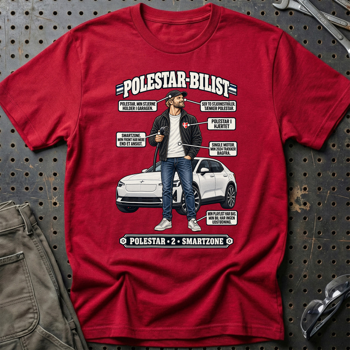 
Polestar-Bilist T-Shirt – Rød