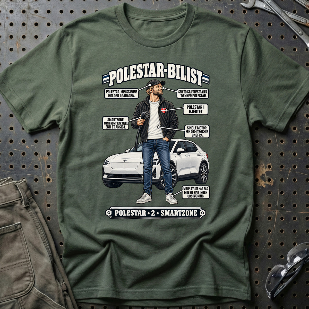 
Polestar-Bilist T-Shirt – Grøn Militær