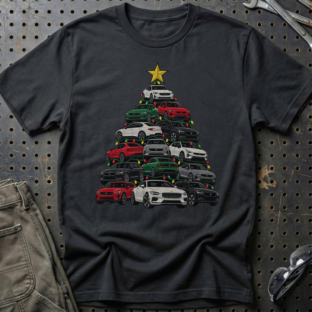 Polestar Juletræ T-Shirt-Beklædning-Polestar-Sort-S-Garage Culture Shop- garage - man cave - merchandise