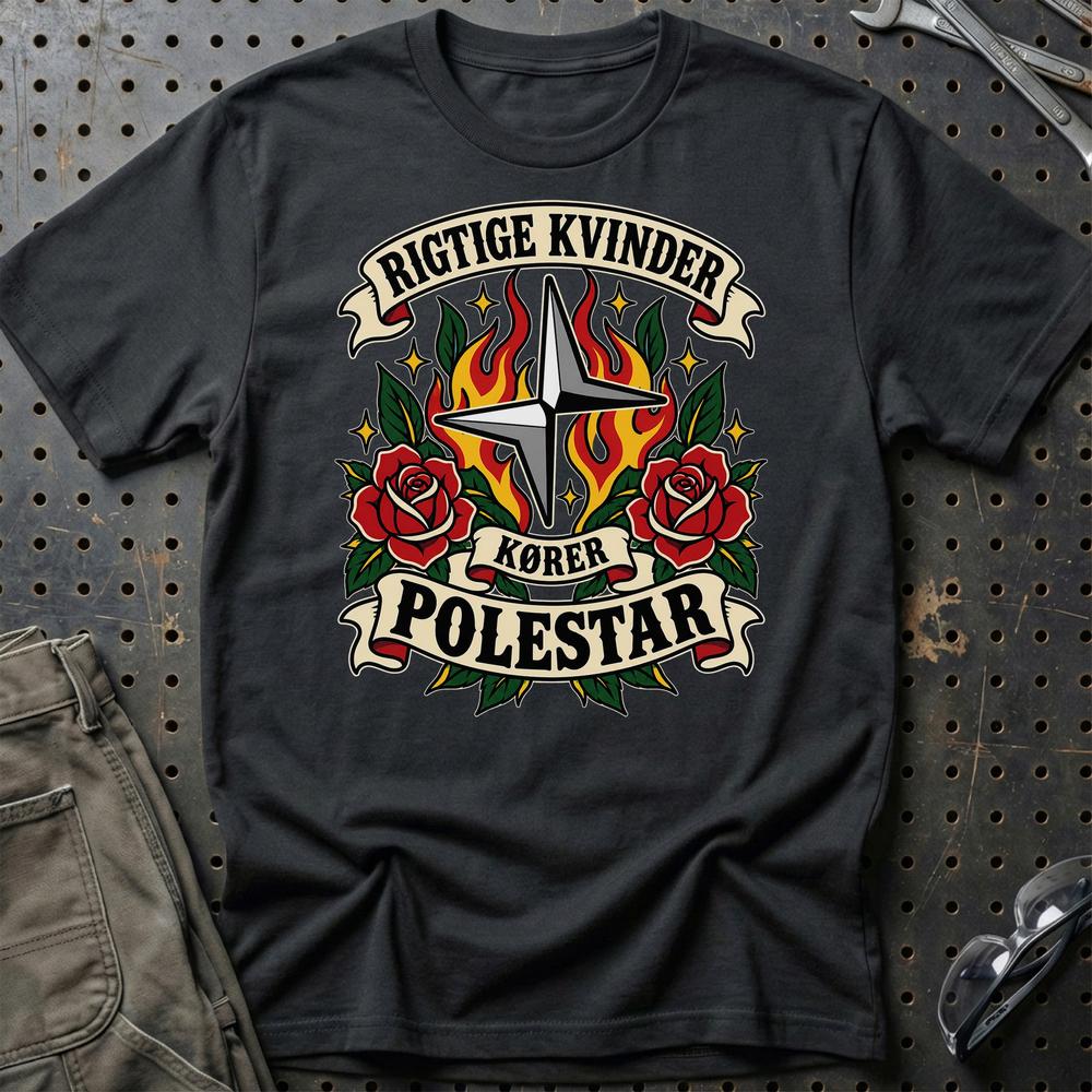 
Produktbillede af Polestar Rigtige Kvinder Kører – Roser og Flammer T-Shirt