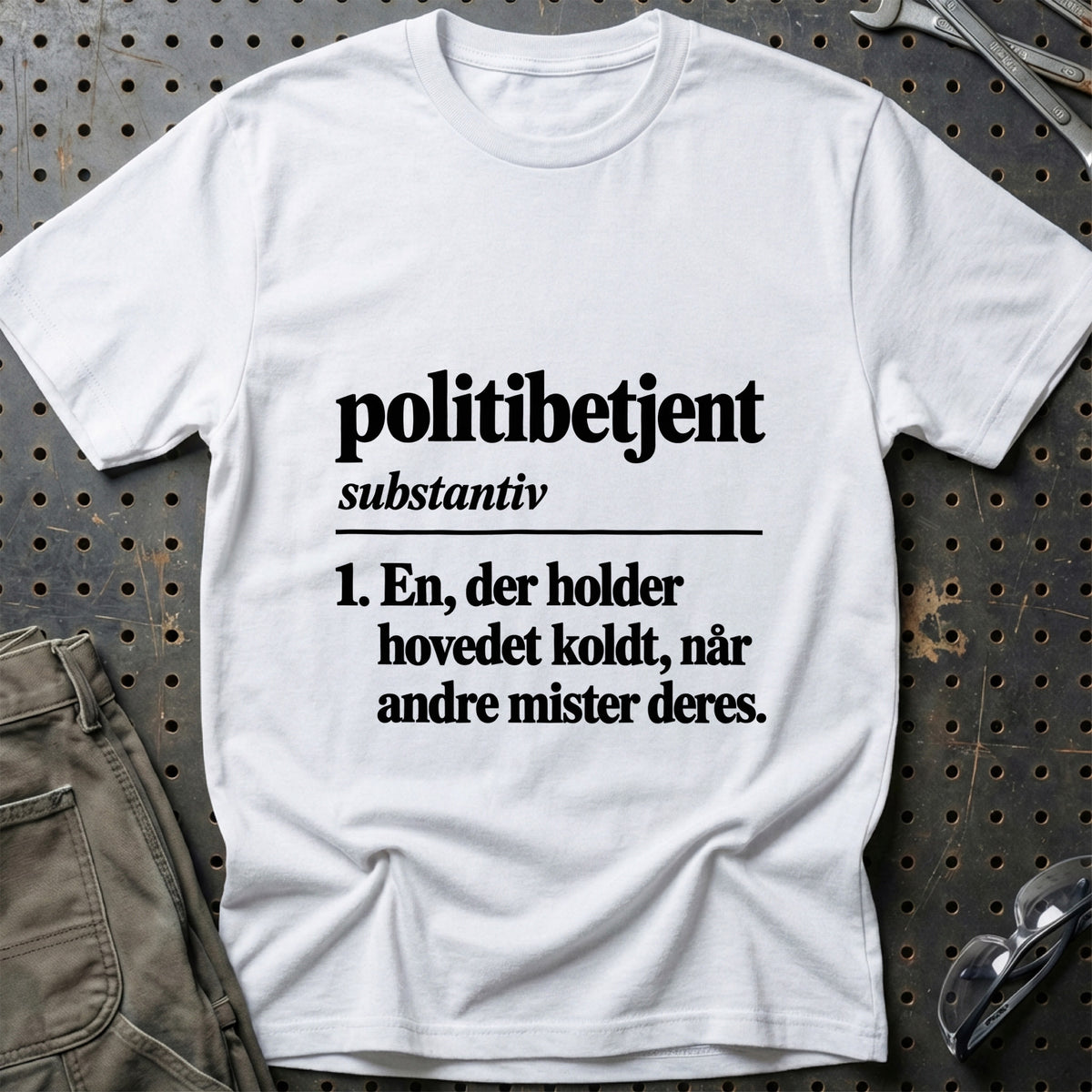 
Politibetjent – Definition T-Shirt – Hvid