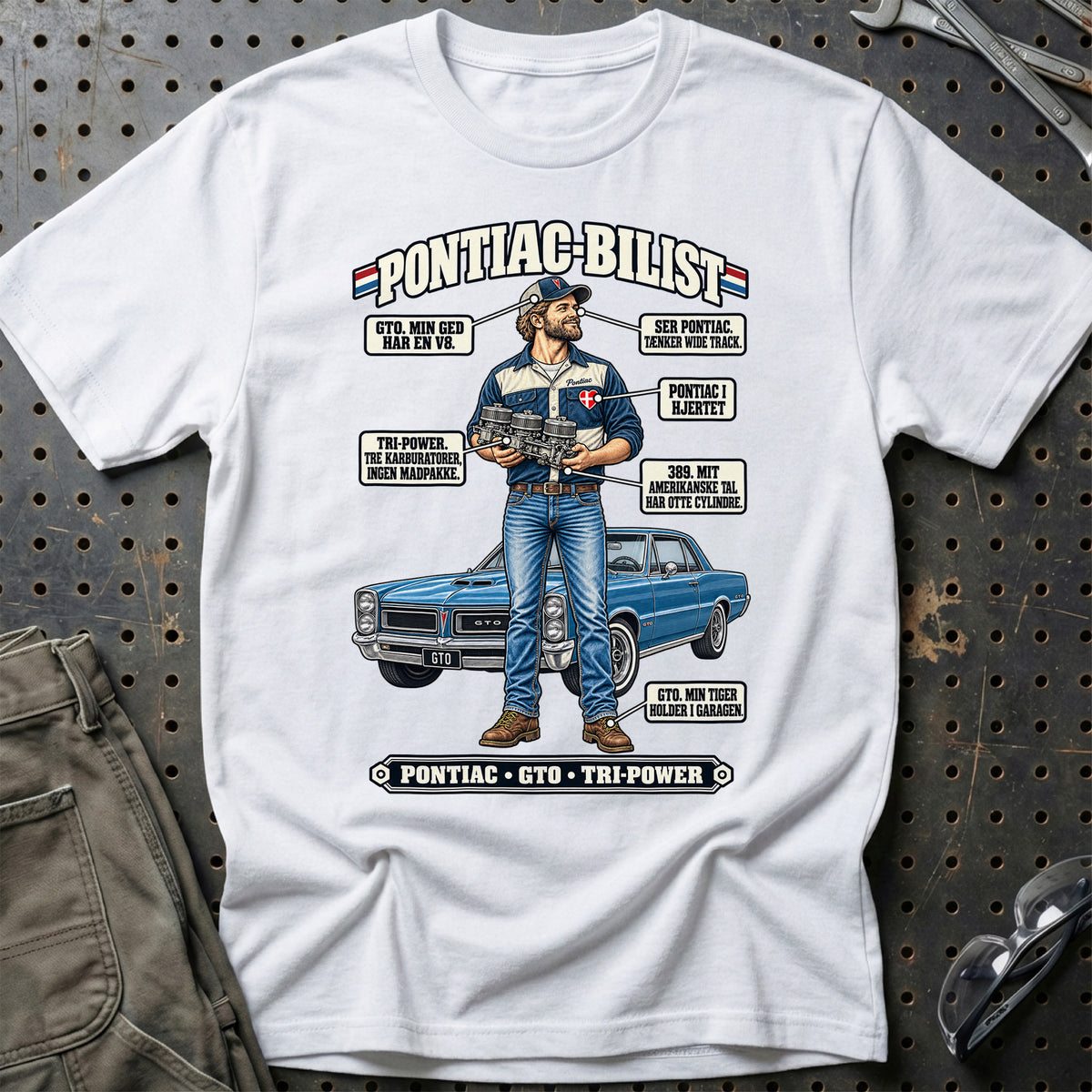 
Pontiac-Bilist T-Shirt – Hvid