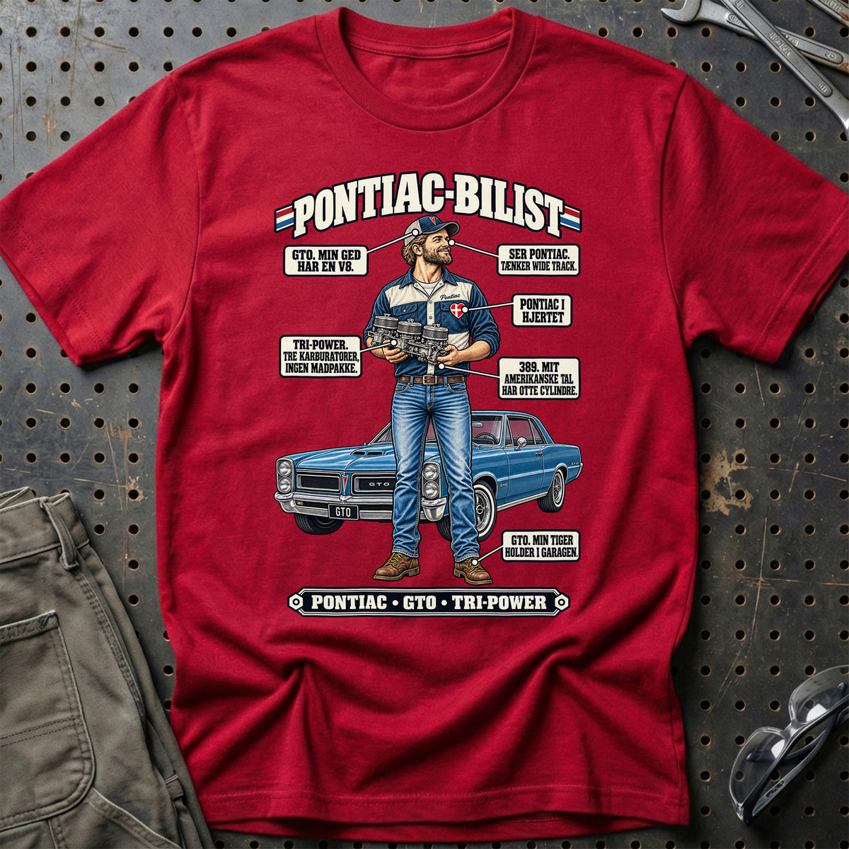 
Pontiac-Bilist T-Shirt – Rød