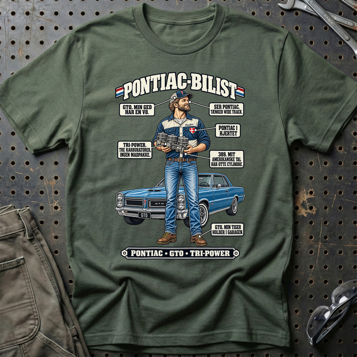 
Pontiac-Bilist T-Shirt – Grøn Militær