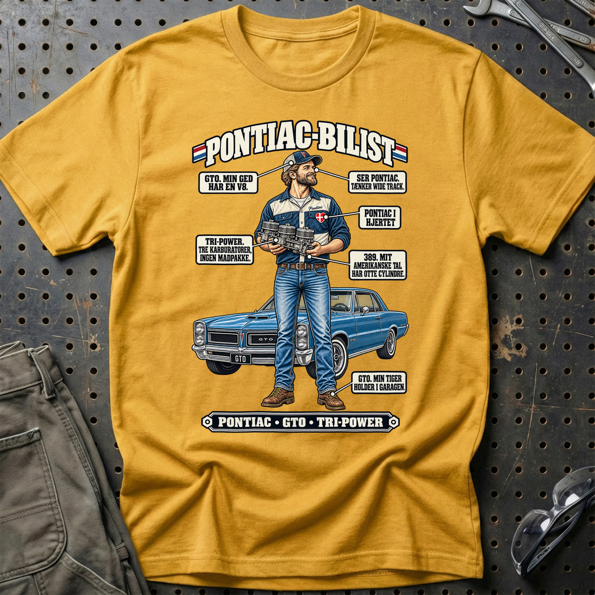 
Pontiac-Bilist T-Shirt – Guld