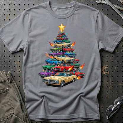 Pontiac Catalina Juletræ Christmas Tree - Unisex T-Shirt-Beklædning-Pontiac-Grå Sport-S-Garage Culture Shop- garage - man cave - merchandise