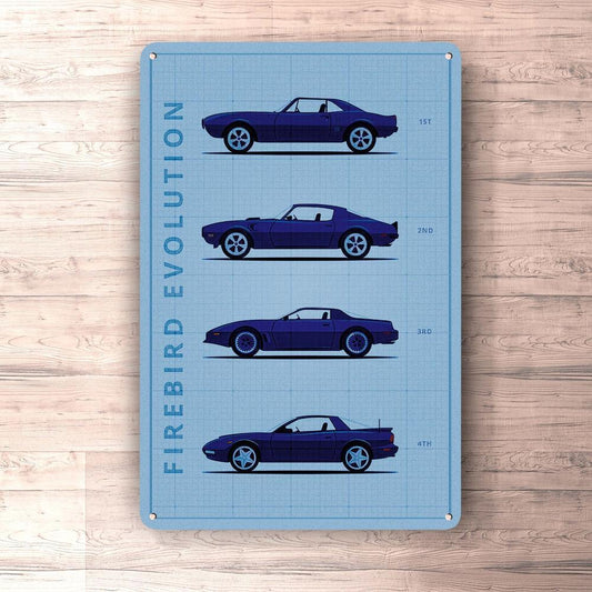 Pontiac Firebird Generation Patent Blueprint Skilte, Musemåtte, Dørmåtte-Blueprint-Pontiac-Garage Culture Shop- garage - man cave - merchandise