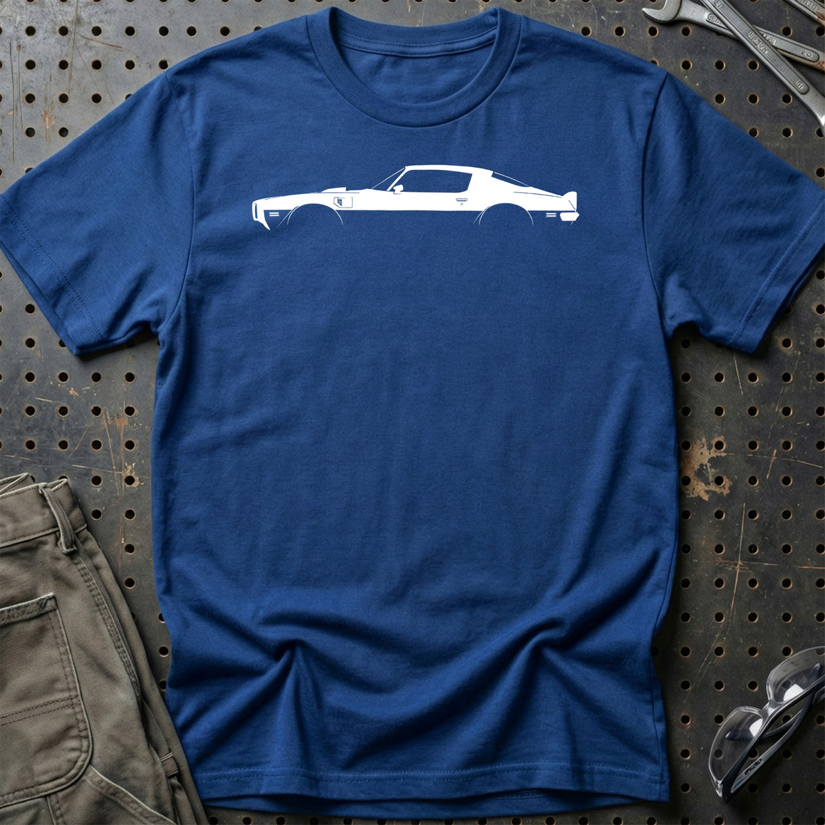 
Pontiac Firebird Trans-Am 1970-1973 Silhuet T-Shirt – Blå Royal