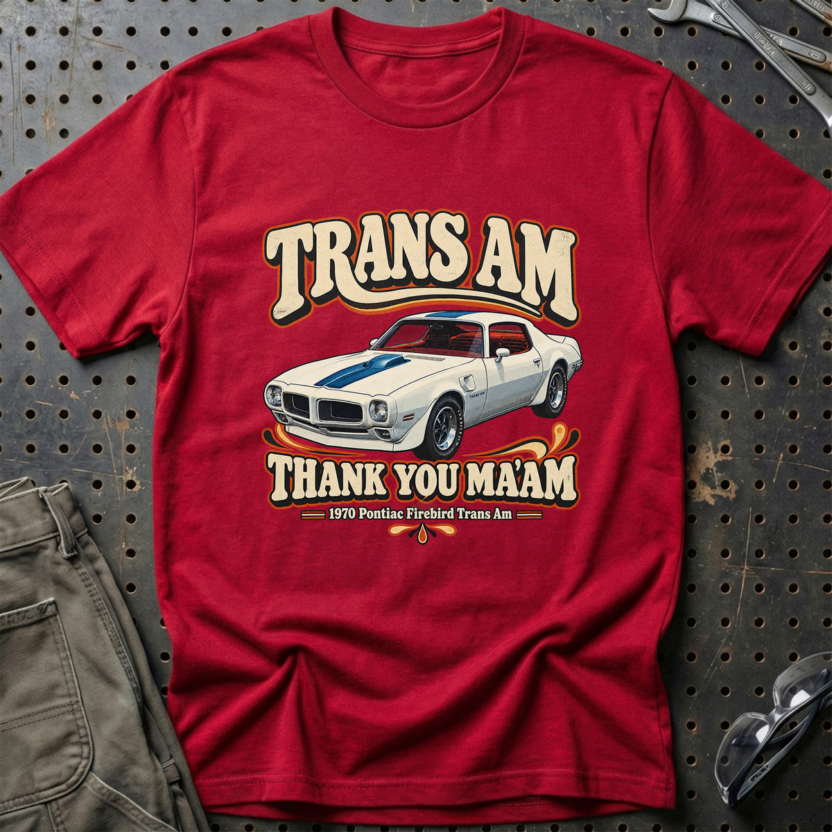 
Pontiac Firebird Trans Am 1970 – Trans Am Thank You Ma'am T-Shirt – Rød