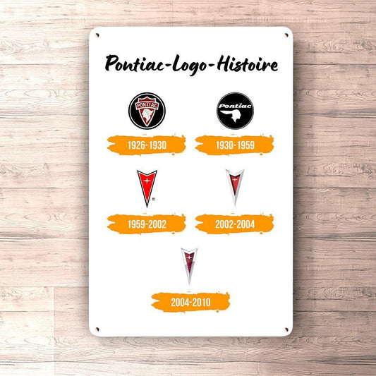 Pontiac Logo Histoire Skilte, Musemåtte, Dørmåtte , Plakat-Skilte-Pontiac-Garage Culture Shop- garage - man cave - merchandise