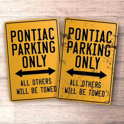 Pontiac Parking Only Skilte, Musemåtte, Dørmåtte , Plakat-Parking skilte-Pontiac-Garage Culture Shop- garage - man cave - merchandise