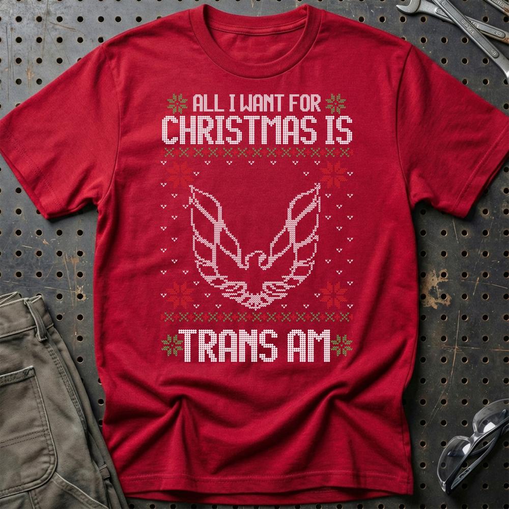 Pontiac Trans AM - All I Want For Christmas T-Shirt-Beklædning-Pontiac-Rød-S-Garage Culture Shop- garage - man cave - merchandise