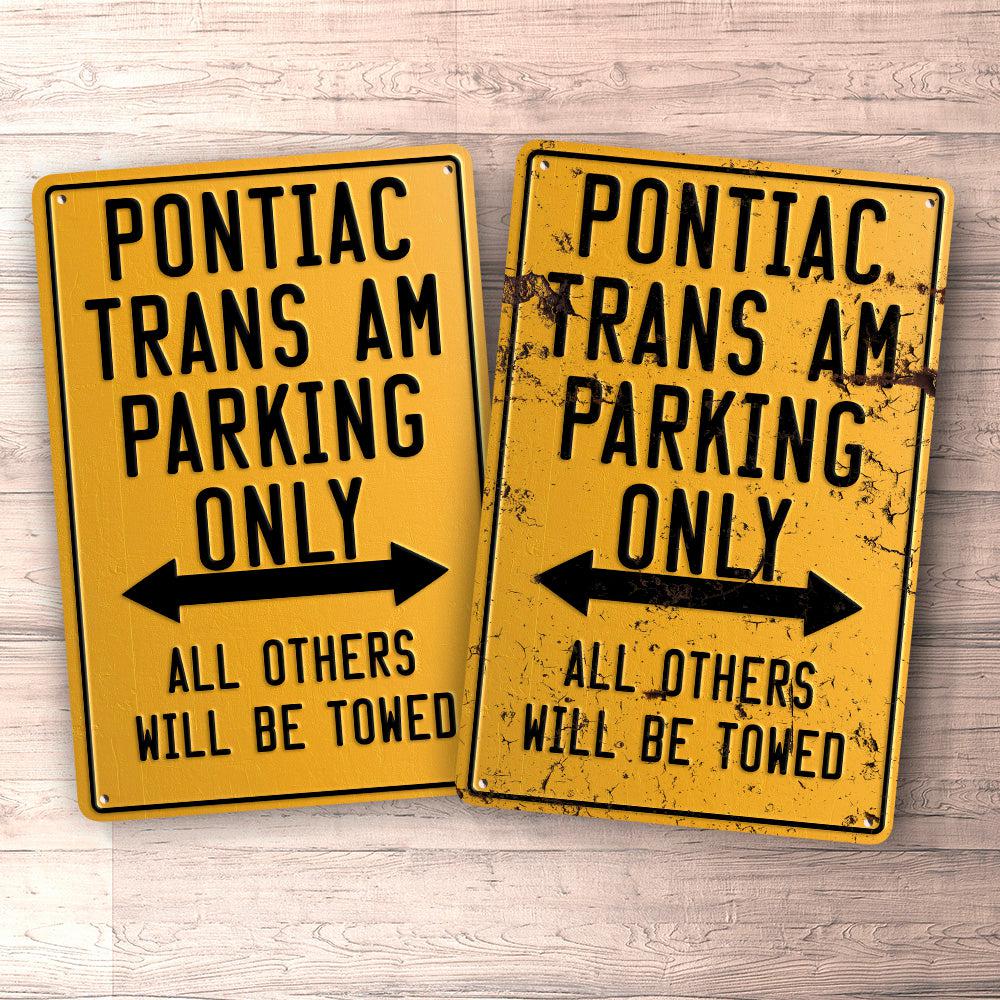 Pontiac Trans Am Parking Only Skilte, Musemåtte, Dørmåtte-Parking skilte-Pontiac-Garage Culture Shop- garage - man cave - merchandise