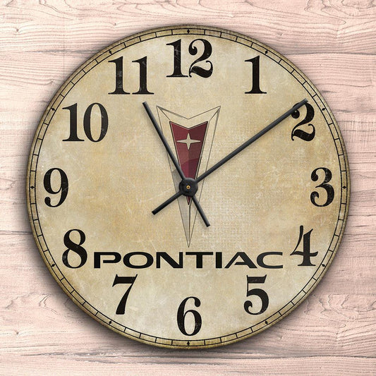 Pontiac Vægur Rundt-Clock-Pontiac-Garage Culture Shop- garage - man cave - merchandise