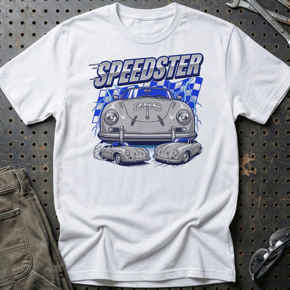 Porsche 356 Speedster T-Shirt – Retro Racing Icon - Unisex T-Shirt-Beklædning-Porsche-Hvid-S-Garage Culture Shop- garage - man cave - merchandise
