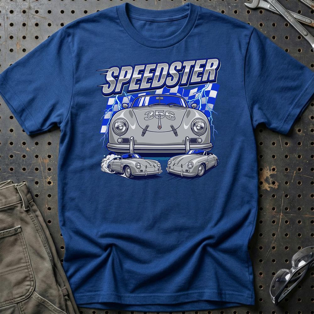 Porsche 356 Speedster T-Shirt – Retro Racing Icon - Unisex T-Shirt-Beklædning-Porsche-Blå Royal-S-Garage Culture Shop- garage - man cave - merchandise
