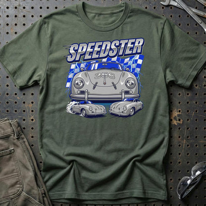 Porsche 356 Speedster T-Shirt – Retro Racing Icon - Unisex T-Shirt-Beklædning-Porsche-Grøn Militær-S-Garage Culture Shop- garage - man cave - merchandise
