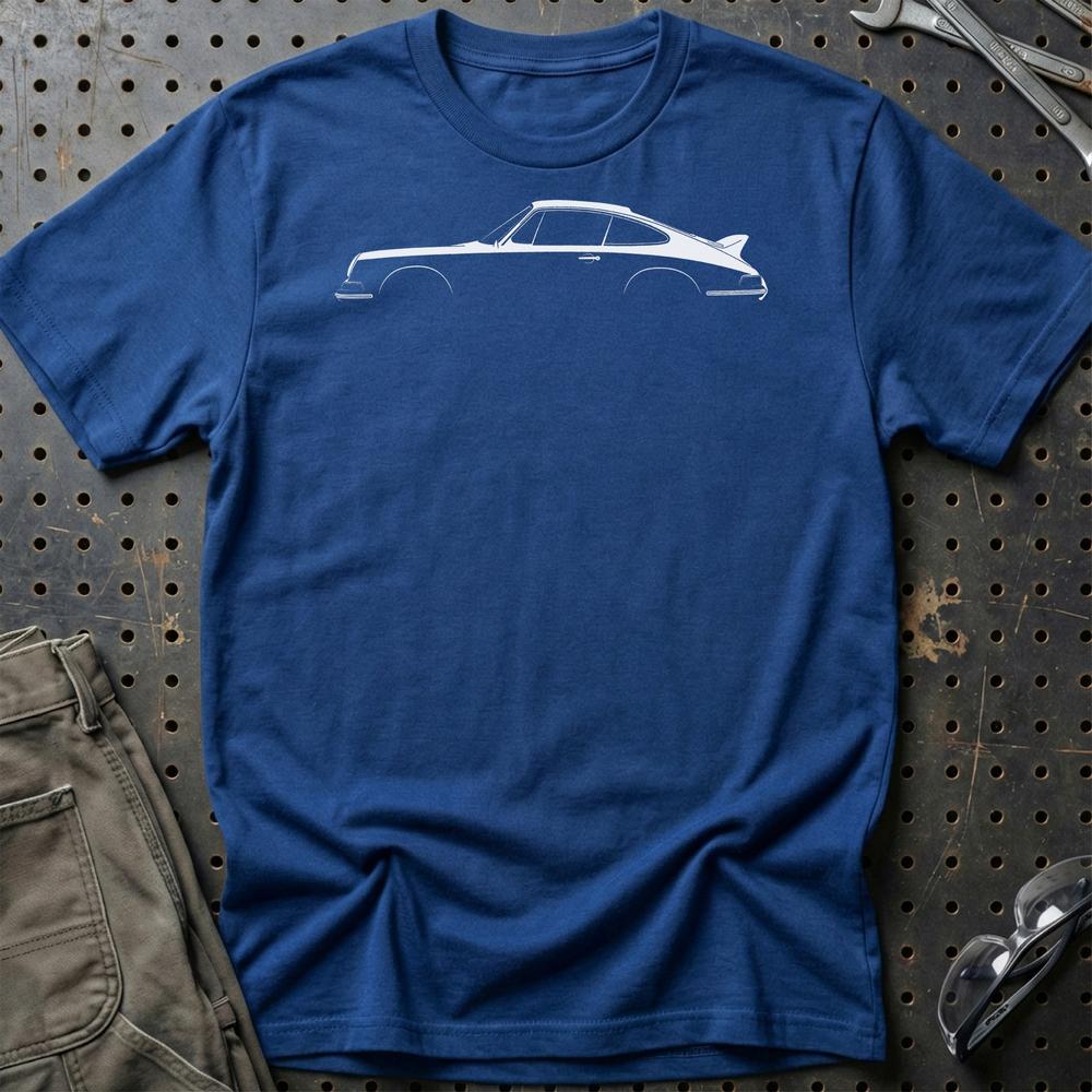 Porsche 911 Carrera Silhuet T-Shirt-Beklædning-Porsche-Blå Royal-S-Garage Culture Shop- garage - man cave - merchandise