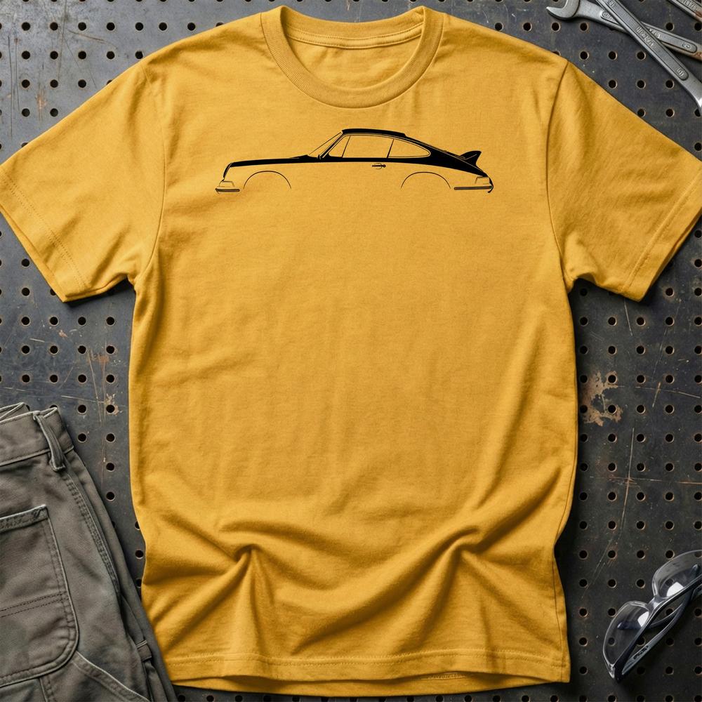 Porsche 911 Carrera Silhuet T-Shirt-Beklædning-Porsche-Guld-S-Garage Culture Shop- garage - man cave - merchandise