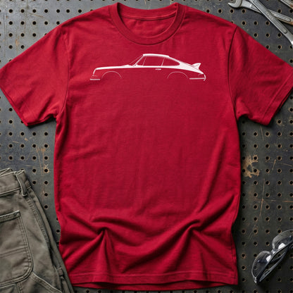 Porsche 911 Carrera Silhuet - Unisex T-Shirt , Bomuld-Beklædning-Porsche-Rød-S-Garage Culture Shop- garage - man cave - merchandise
