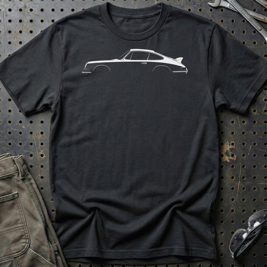 Porsche 911 Carrera Silhuet - Unisex T-Shirt , Bomuld-Beklædning-Porsche-Sort-S-Garage Culture Shop- garage - man cave - merchandise