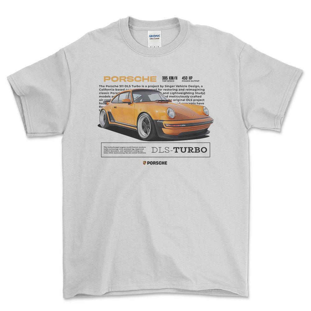 Porsche 911 DLS Turbo - Unisex T-Shirt-Beklædning-Porsche-Hvid-S-Forside-Garage Culture Shop- garage - man cave - merchandise