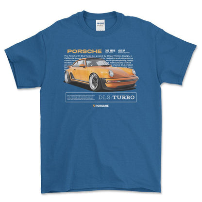 Porsche 911 DLS Turbo - Unisex T-Shirt-Beklædning-Porsche-Blå Royal-S-Forside-Garage Culture Shop- garage - man cave - merchandise