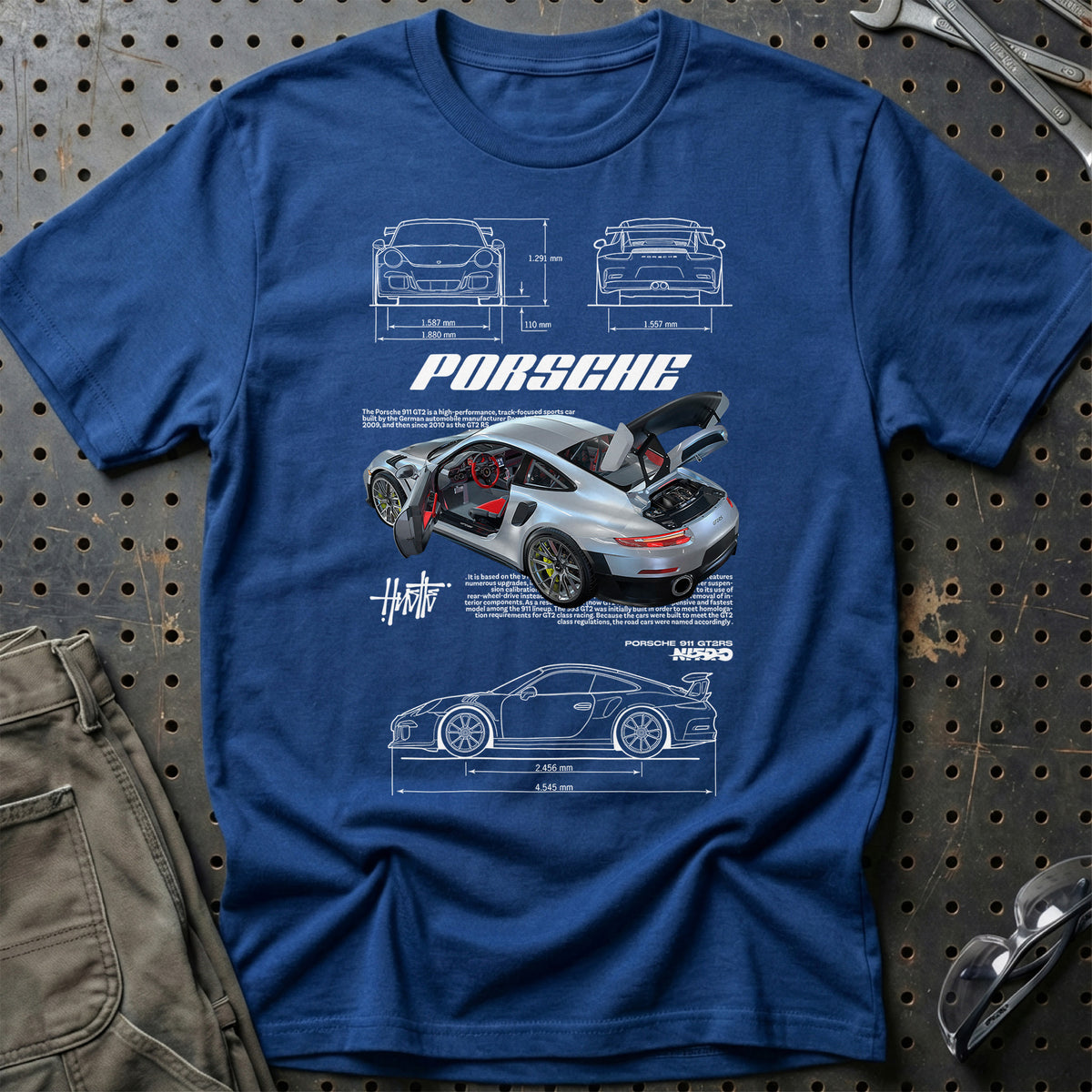 
Porsche 911 GT2 RS T-Shirt – Blå Royal