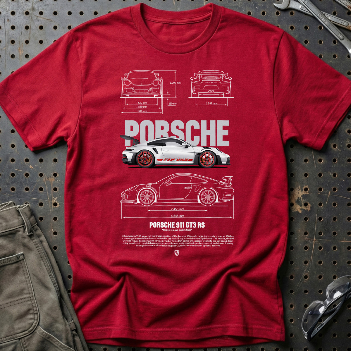 
Porsche 911 GT3 RS T-Shirt – Rød