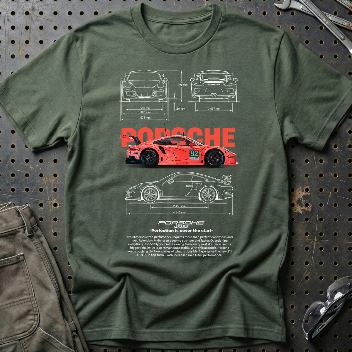 
Porsche 911 GT3 RS T-Shirt – Grøn Militær