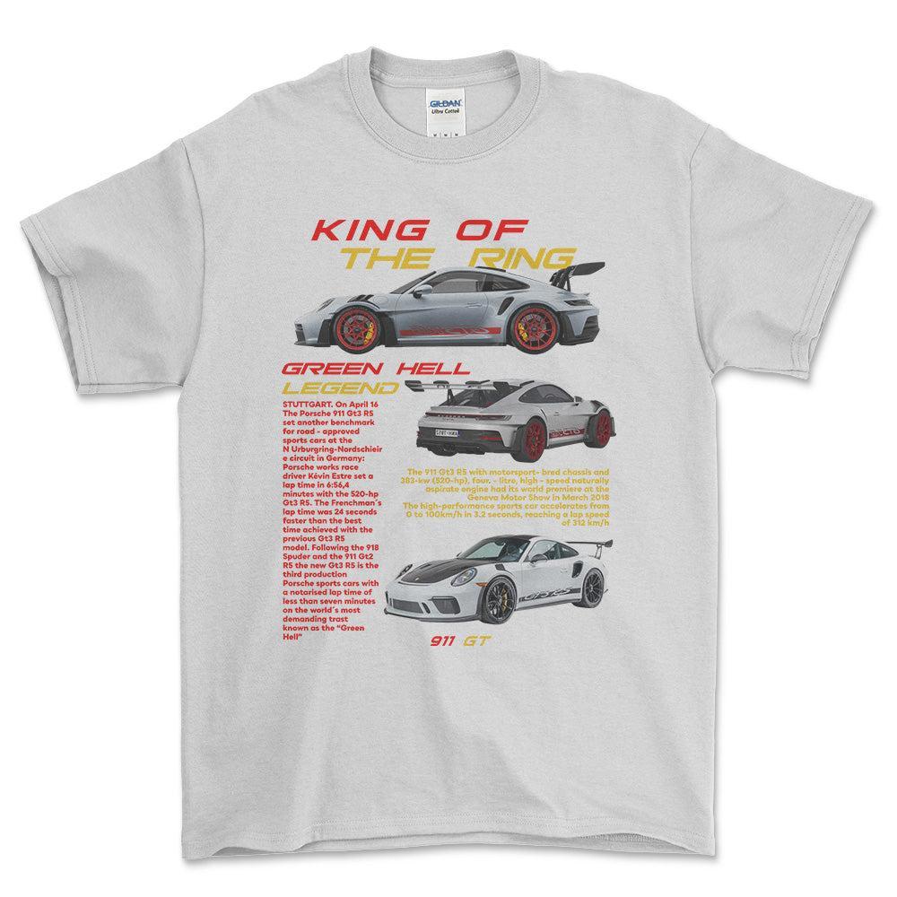 Porsche 911 GT3 RS - Unisex T-Shirt-Beklædning-Porsche-Hvid-S-Forside-Garage Culture Shop- garage - man cave - merchandise