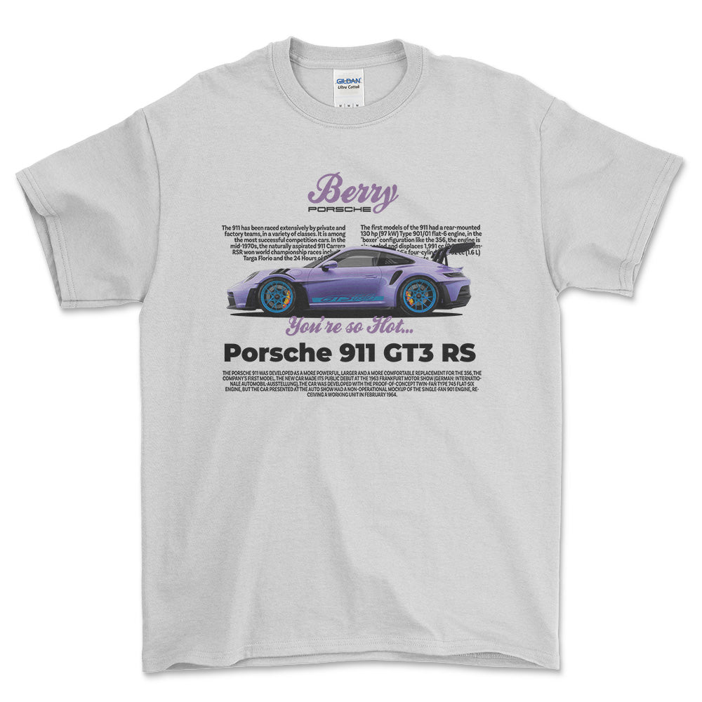 Porsche 911 GT3 RS - Unisex T-Shirt-Beklædning-Porsche-Hvid-S-Forside-Garage Culture Shop- garage - man cave - merchandise