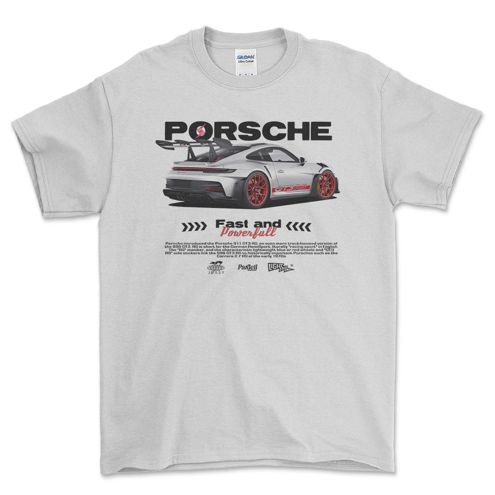 Porsche 911 GT3 RS - Unisex T-Shirt-Beklædning-Porsche-Hvid-S-Forside-Garage Culture Shop- garage - man cave - merchandise