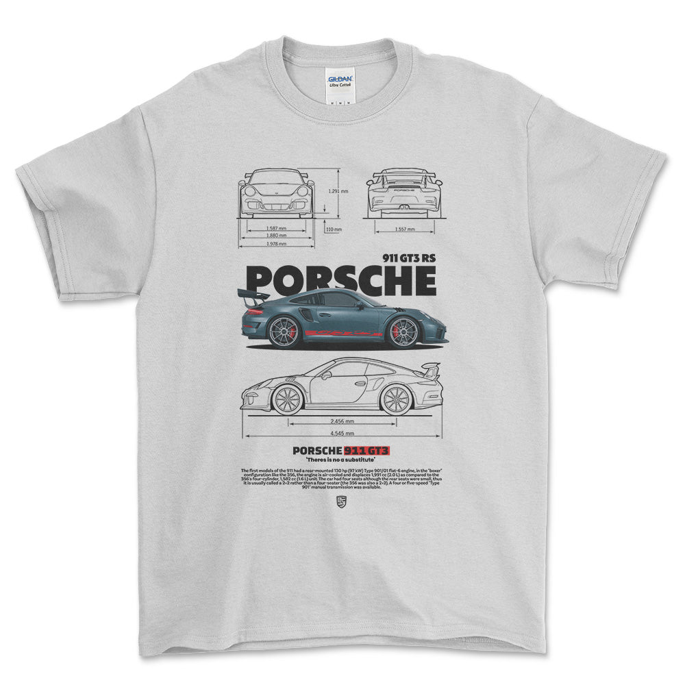 Porsche 911 GT3 RS - Unisex T-Shirt-Beklædning-Porsche-Hvid-S-Garage Culture Shop- garage - man cave - merchandise