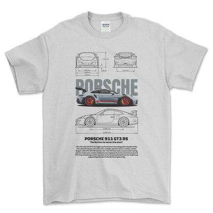 Porsche 911 GT3 RS - Unisex T-Shirt-Beklædning-Porsche-Hvid-S-Forside-Garage Culture Shop- garage - man cave - merchandise