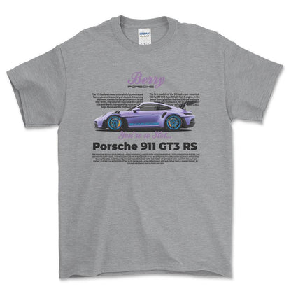 Porsche 911 GT3 RS - Unisex T-Shirt-Beklædning-Porsche-Grå Sport-S-Forside-Garage Culture Shop- garage - man cave - merchandise