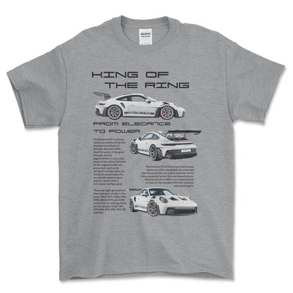 Porsche 911 GT3 RS - Unisex T-Shirt-Beklædning-Porsche-Grå Sport-S-Forside-Garage Culture Shop- garage - man cave - merchandise