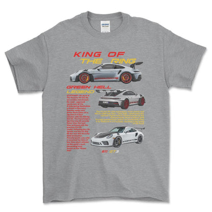 Porsche 911 GT3 RS - Unisex T-Shirt-Beklædning-Porsche-Grå Sport-S-Forside-Garage Culture Shop- garage - man cave - merchandise