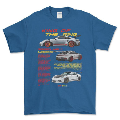 Porsche 911 GT3 RS - Unisex T-Shirt-Beklædning-Porsche-Blå Royal-S-Forside-Garage Culture Shop- garage - man cave - merchandise