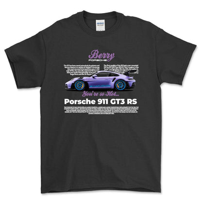 Porsche 911 GT3 RS - Unisex T-Shirt-Beklædning-Porsche-Sort-S-Forside-Garage Culture Shop- garage - man cave - merchandise