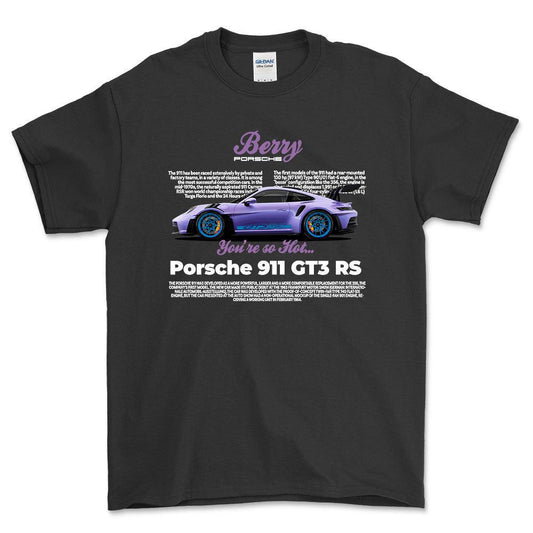 Porsche 911 GT3 RS - Unisex T-Shirt-Beklædning-Porsche-Sort-S-Forside-Garage Culture Shop- garage - man cave - merchandise
