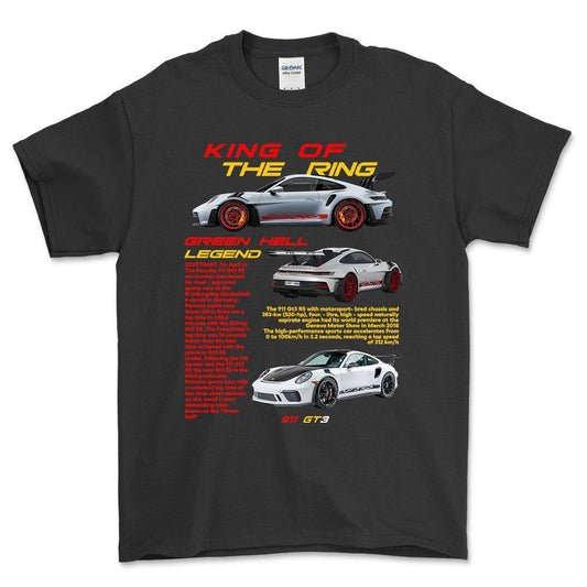 Porsche 911 GT3 RS - Unisex T-Shirt-Beklædning-Porsche-Sort-S-Forside-Garage Culture Shop- garage - man cave - merchandise