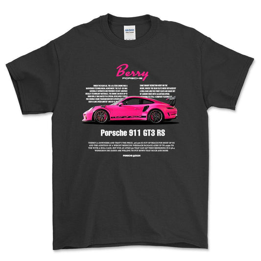 Porsche 911 GT3 RS - Unisex T-Shirt-Beklædning-Porsche-Sort-S-Forside-Garage Culture Shop- garage - man cave - merchandise
