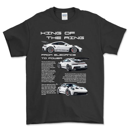 Porsche 911 GT3 RS - Unisex T-Shirt-Beklædning-Porsche-Sort-S-Forside-Garage Culture Shop- garage - man cave - merchandise