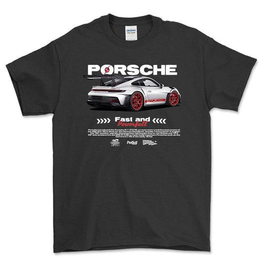 Porsche 911 GT3 RS - Unisex T-Shirt-Beklædning-Porsche-Sort-S-Forside-Garage Culture Shop- garage - man cave - merchandise