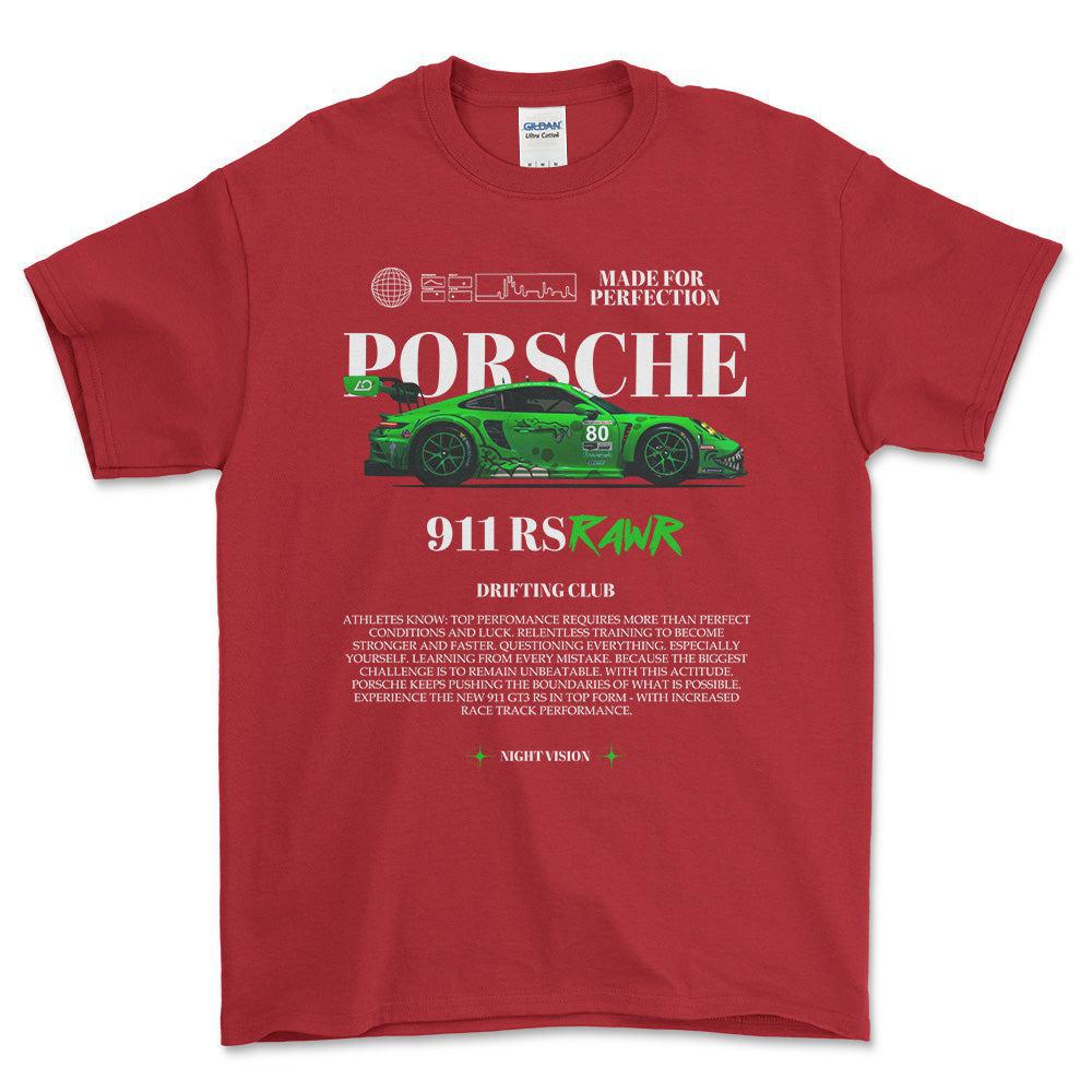 Porsche 911 RS - Unisex T-Shirt-Beklædning-Porsche-Rød-S-Forside-Garage Culture Shop- garage - man cave - merchandise
