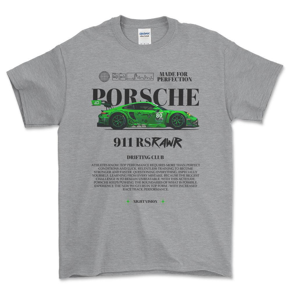 Porsche 911 RS - Unisex T-Shirt-Beklædning-Porsche-Grå Sport-S-Forside-Garage Culture Shop- garage - man cave - merchandise
