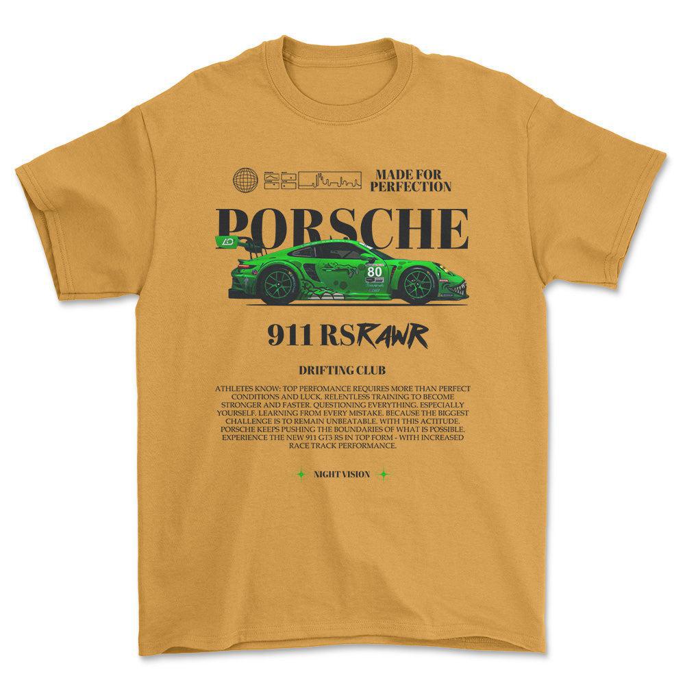 Porsche 911 RS - Unisex T-Shirt-Beklædning-Porsche-Guld-S-Forside-Garage Culture Shop- garage - man cave - merchandise