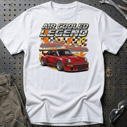 Porsche 911 Turbo T-Shirt – Air Cooled Legend - Unisex T-Shirt-Beklædning-Porsche-Hvid-S-Garage Culture Shop- garage - man cave - merchandise