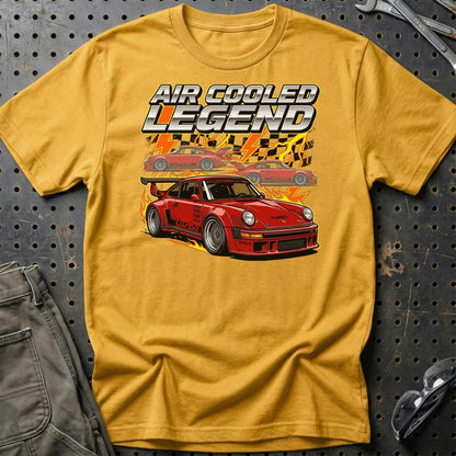 Porsche 911 Turbo T-Shirt – Air Cooled Legend - Unisex T-Shirt-Beklædning-Porsche-Guld-S-Garage Culture Shop- garage - man cave - merchandise